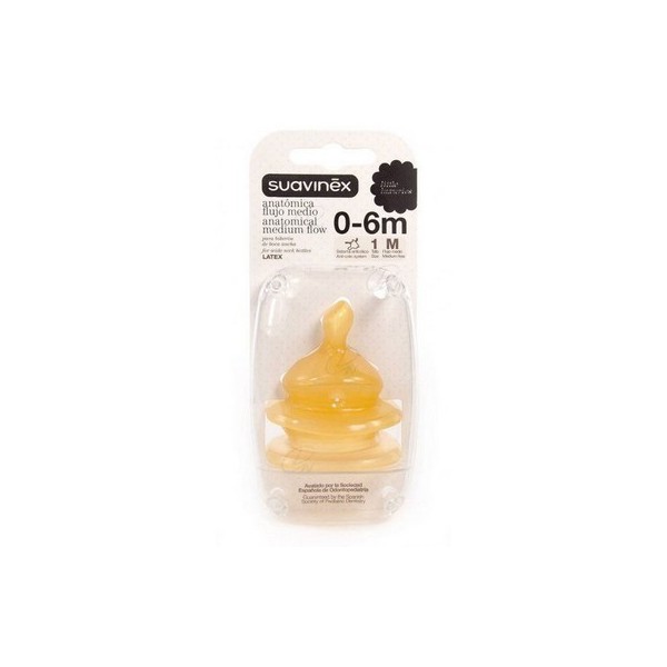 SUAVINEX TETINA ANATÓMICA BOCA ANCHA LÁTEX 1M 06 M 2 UNID