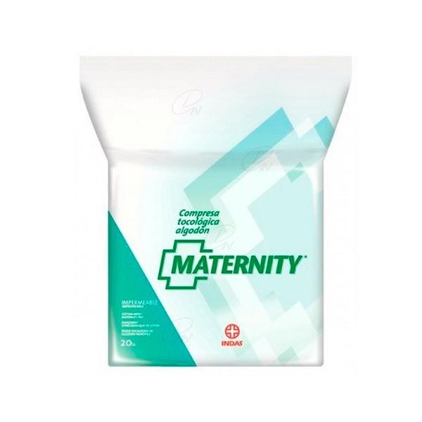 MATERNITY COMPRESAS TOCOLOGICAS DE ALGODÓN 20 UDS INDAS