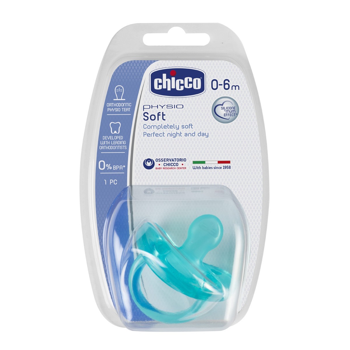 CHICCO CHUPETE TODOGOMA AZUL 06 M SILICONA