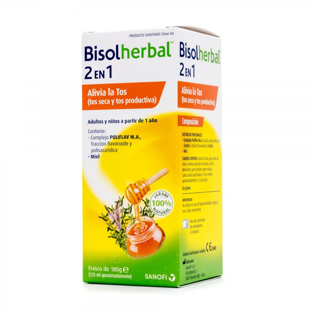 BISOLHERBAL 2 EN 1 JARABE 180 G TOS SECA...