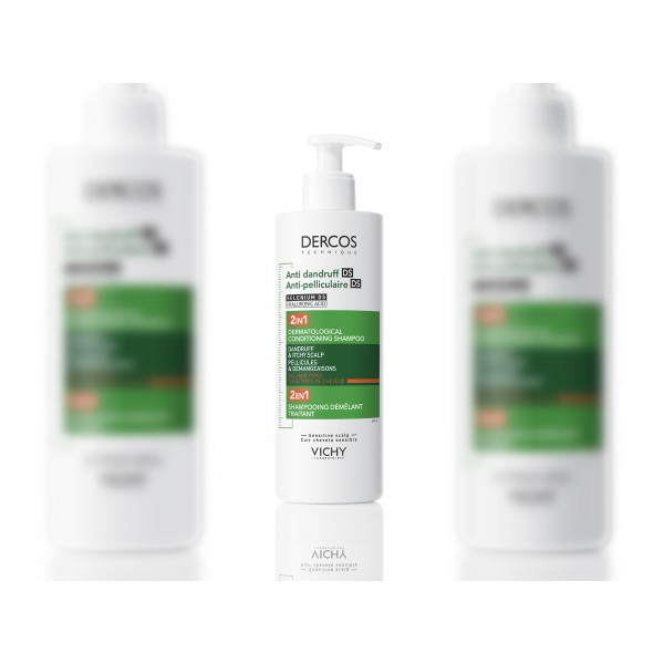 DERCOS CHAMPÚ ACONDICIONADOR ANTICASPA 2 EN 1 400ML