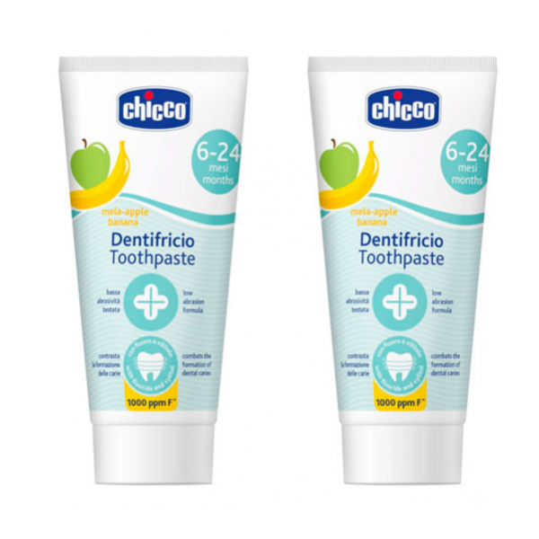 CHICCO PASTA DENTAL PLÁTANO BIPACK 50 ML+50ML
