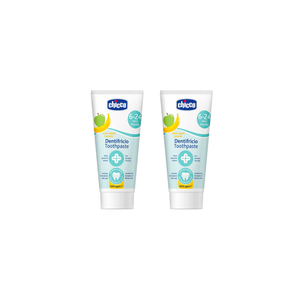 CHICCO PASTA DENTAL PLÁTANO BIPACK 50 ML+50ML
