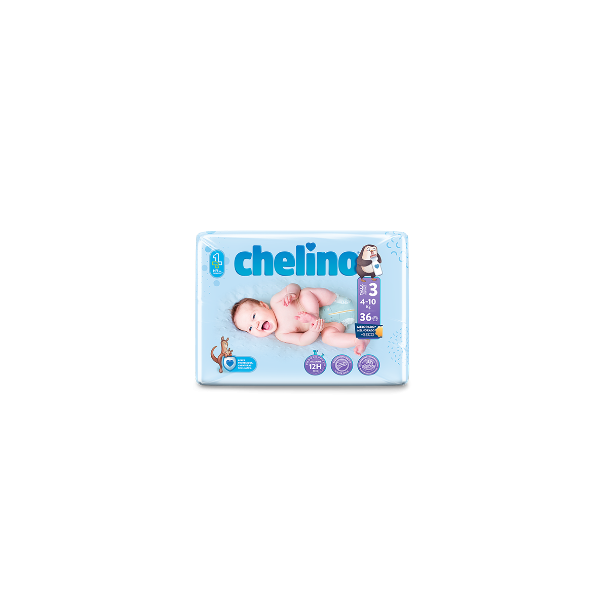 PAÑAL INFANTIL CHELINO TALLA 3 (4 - 10 KG) 36 UD