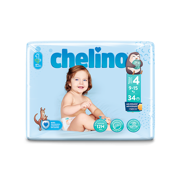 CHELINO PAÑAL INFANTIL T4   9 15 KG  34 UD