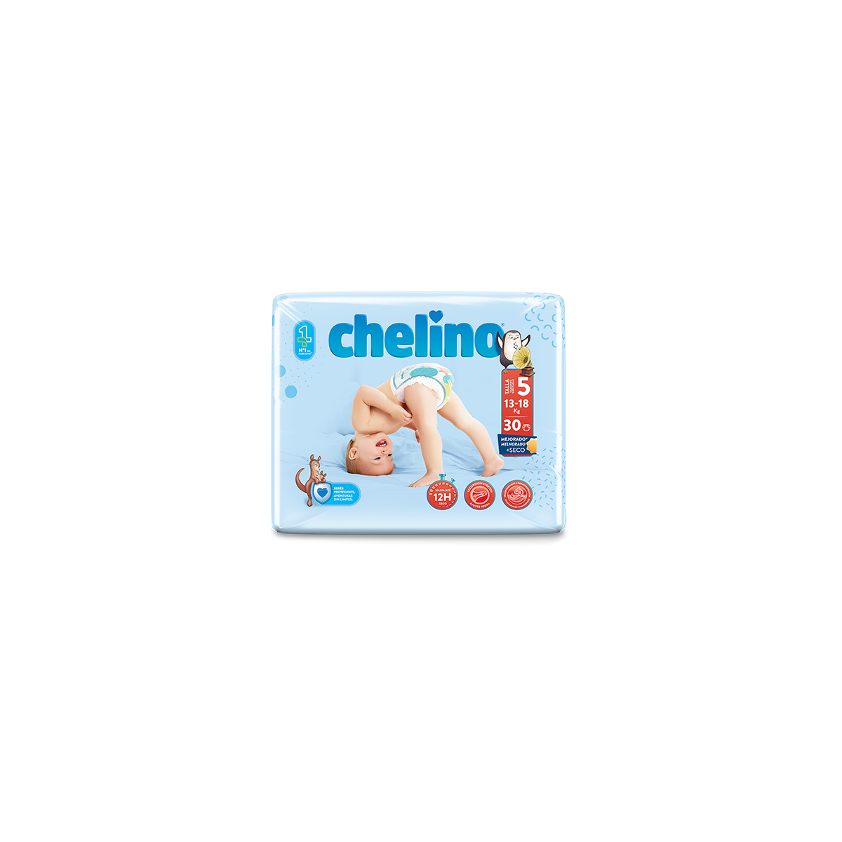 CHELINO PAÑAL INFANTIL TALLA 5 (13 - 18 KG) 30 UD
