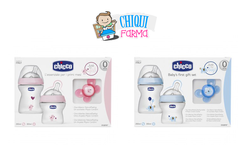 SET INICIO BIBE + CHUPE AZUL O ROSA DE CHICCO
